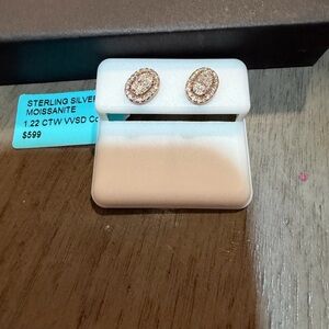 Elegant Moissanite Sterling Silver Earrings